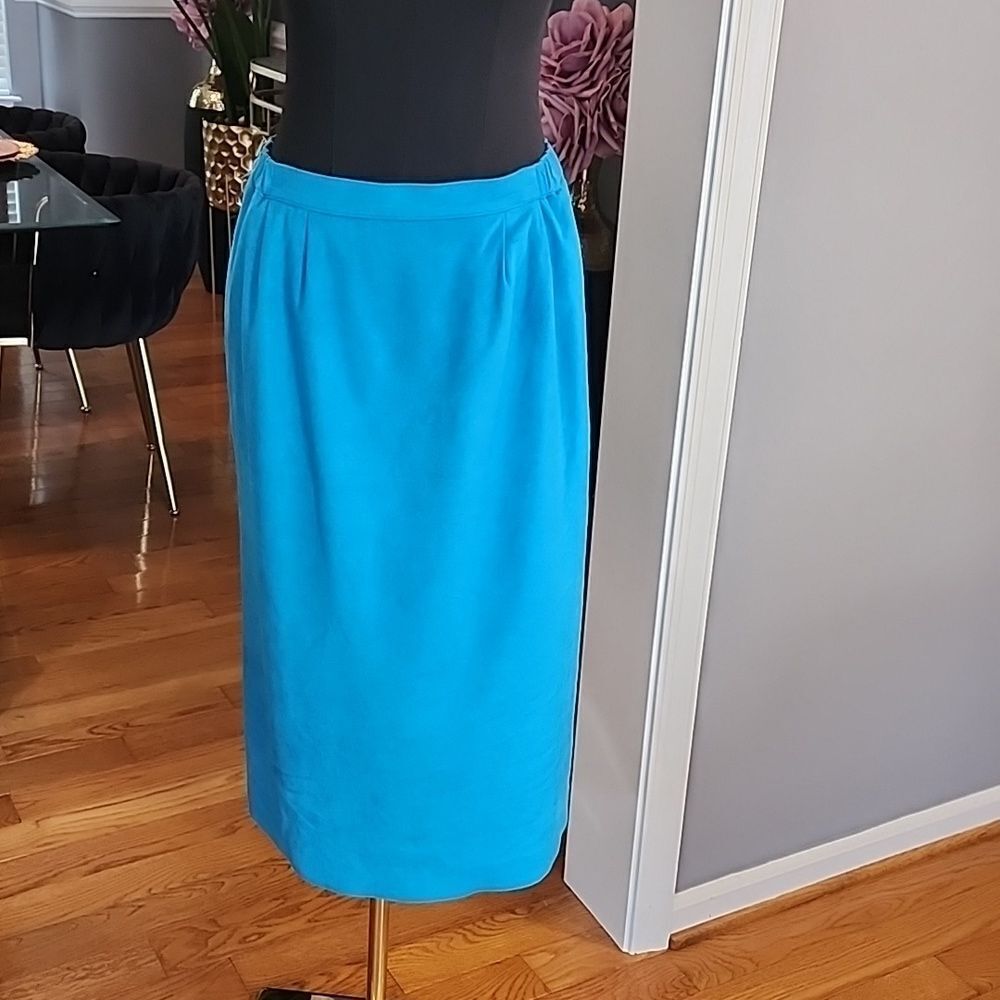 Vintage florasuede skirt sz 8 - Picture 3 of 6
